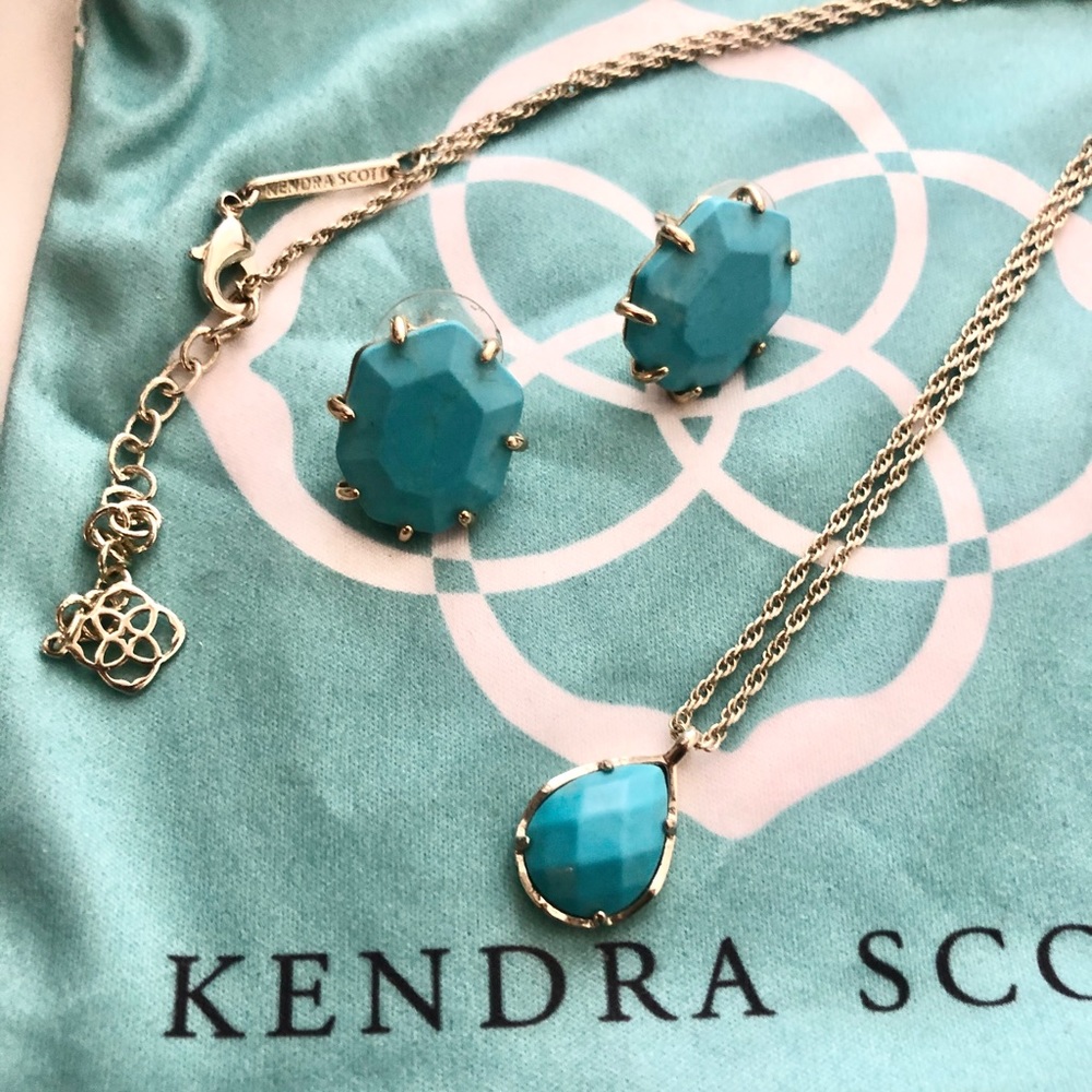 Kendra Scott Kiri Necklace/Morgan Studs Turquoise